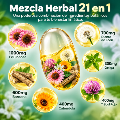 VivoNu Lymphatic 21-en-1 | Soporte Linfático Herbal con 240 cápsulas